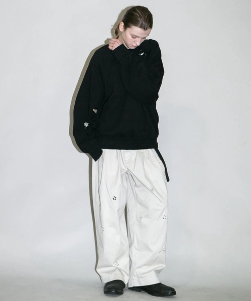 my beautiful landlet（マイビューティフルランドレット）の「【my beautiful landlet】 DAMAGE SWEATSHIRT（スウェット・メンズ・ブラウン/ブラック/オートミール/イエロー・0/1）」の9枚目の写真