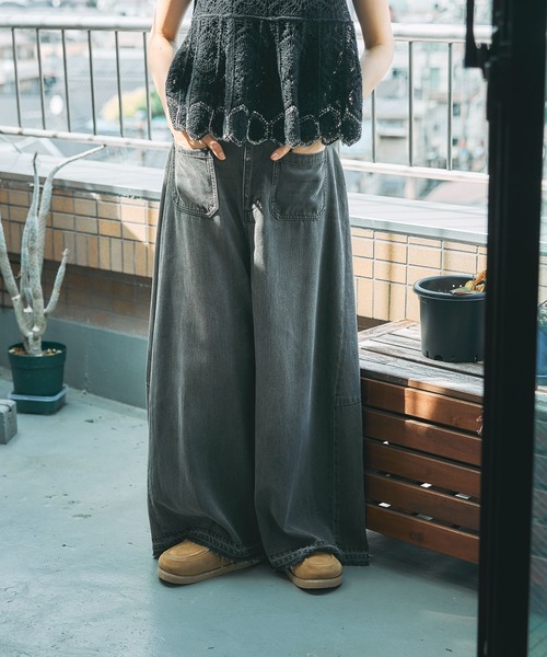 niko and...（ニコアンド）の「スーパーバギーフレアパンツ　[NKJ 2026AW]（デニムパンツ・レディース・ブルー/チャコール・LARGE/MEDIUM）」の3枚目の写真