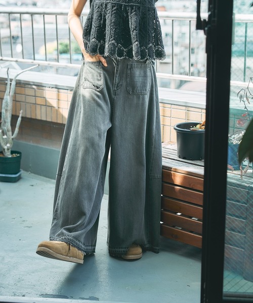 niko and...（ニコアンド）の「スーパーバギーフレアパンツ　[NKJ 2026AW]（デニムパンツ・レディース・ブルー/チャコール・LARGE/MEDIUM）」の5枚目の写真