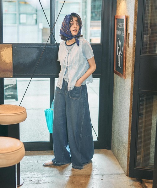 niko and...（ニコアンド）の「スーパーバギーフレアパンツ　[NKJ 2026AW]（デニムパンツ・レディース・ブルー/チャコール・LARGE/MEDIUM）」の8枚目の写真