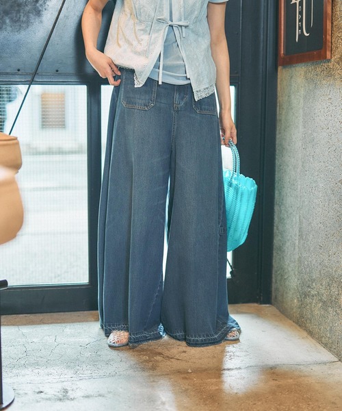 niko and...（ニコアンド）の「スーパーバギーフレアパンツ　[NKJ 2026AW]（デニムパンツ・レディース・ブルー/チャコール・LARGE/MEDIUM）」の18枚目の写真