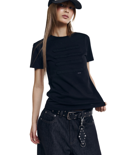 AAKAM(アーカム)の「Napoleon Corded Half Top (Black)(Tシャツ/カットソー・レディース・その他・1/2/3)」の3枚目の写真