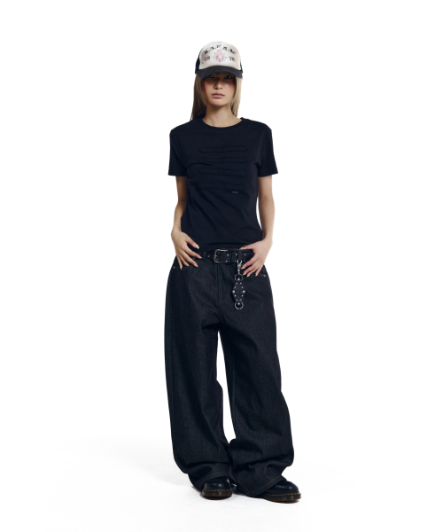 AAKAM(アーカム)の「Napoleon Corded Half Top (Black)(Tシャツ/カットソー・レディース・その他・1/2/3)」の5枚目の写真