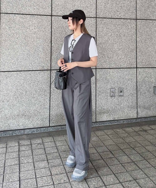 Narcissus(ナルシス)の「【Narcissus】ワイドバルーンパンツ(スラックス・レディース・グレー/ブラック・FREE)」の9枚目の写真