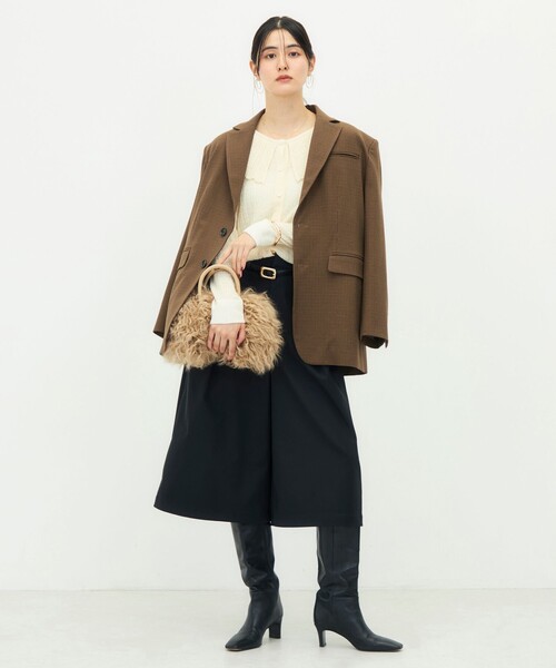 Rie Miller(リエミラー)の「《2WAYストレッチ/ソフトサーモ》ビッグシルエットシングルジャケット(テーラードジャケット・レディース・ベージュ系その他/チャコールグレー・38)」の22枚目の写真