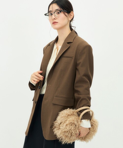 Rie Miller(リエミラー)の「《2WAYストレッチ/ソフトサーモ》ビッグシルエットシングルジャケット(テーラードジャケット・レディース・ベージュ系その他/チャコールグレー・38)」の19枚目の写真