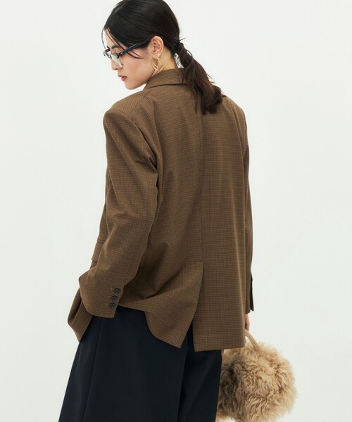 Rie Miller(リエミラー)の「《2WAYストレッチ/ソフトサーモ》ビッグシルエットシングルジャケット(テーラードジャケット・レディース・ベージュ系その他/チャコールグレー・38)」の18枚目の写真