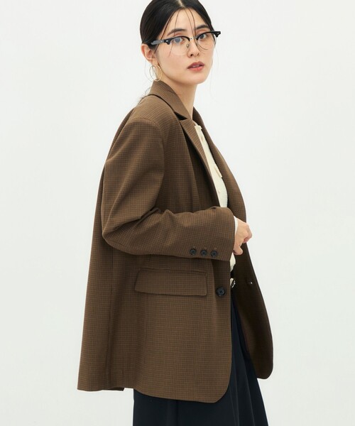 Rie Miller(リエミラー)の「《2WAYストレッチ/ソフトサーモ》ビッグシルエットシングルジャケット(テーラードジャケット・レディース・ベージュ系その他/チャコールグレー・38)」の17枚目の写真