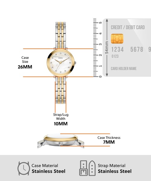 FOSSIL（フォッシル）の「フォッシル 腕時計 レディース アナログ ステンレス ES5500（アナログ腕時計・レディース・マルチ・FREE）」の5枚目の写真