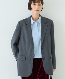 ウール混ストレッチツイルシングルテーラージャケット