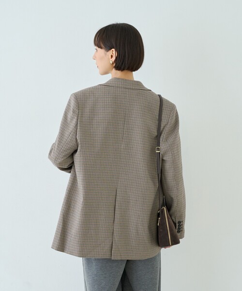 Rouge vif(ルージュヴィフ)の「ウール混ストレッチツイルシングルテーラージャケット(テーラードジャケット・レディース・グレー/ストライプ・38/36)」の8枚目の写真