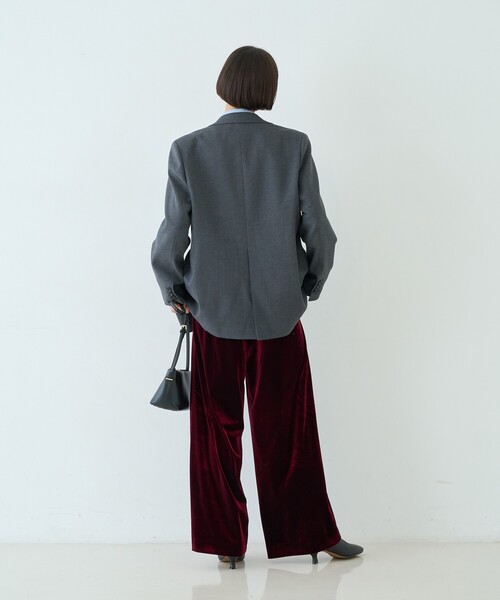 Rouge vif(ルージュヴィフ)の「ウール混ストレッチツイルシングルテーラージャケット(テーラードジャケット・レディース・グレー/ストライプ・38/36)」の17枚目の写真