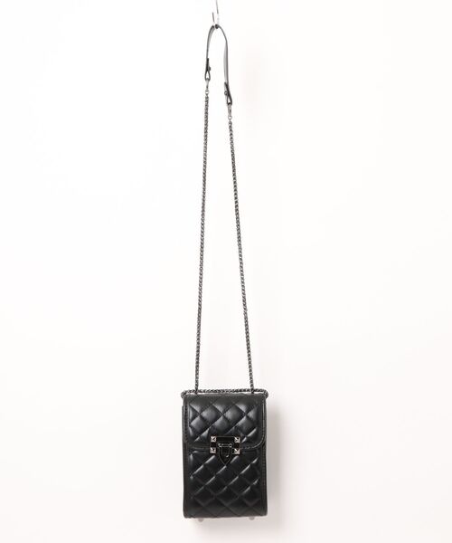 Burner(バーナー)の「【Leathen Leather(レーセンレザー)】キルティング 縦型チェーンスマホショルダー lea-shbag-20-27(ショルダーバッグ・メンズ・ブラック・FREE)」の1枚目の写真