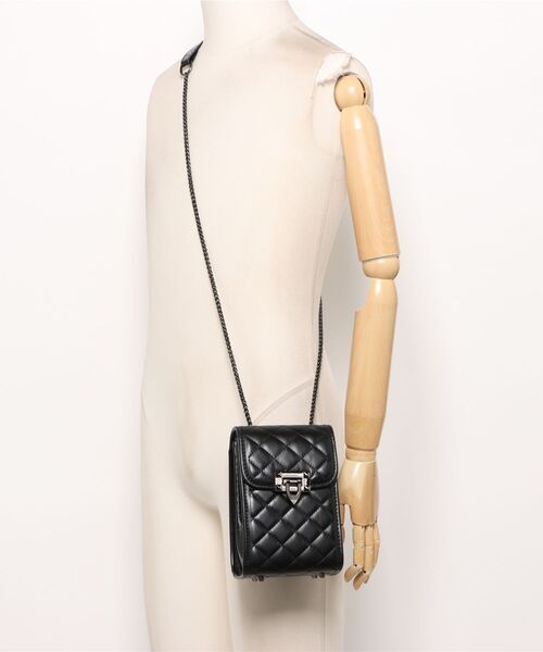 Burner(バーナー)の「【Leathen Leather(レーセンレザー)】キルティング 縦型チェーンスマホショルダー lea-shbag-20-27(ショルダーバッグ・メンズ・ブラック・FREE)」の5枚目の写真