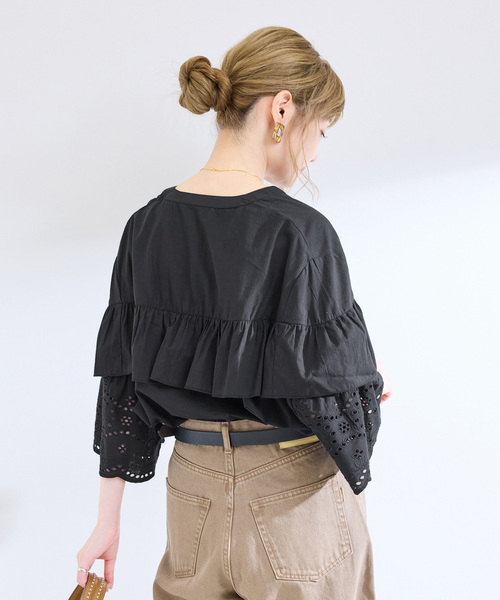B.C STOCK(ベーセーストック)の「ウォッシャブル / カットレースブラウス(シャツ/ブラウス・レディース・ブラック/ホワイト/ブラウン・FREE)」の20枚目の写真