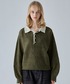 VELNUS（ベルナス）の「【VELNUS】Silver Button Contrast Melange Knit Polo Shirt / シルバーボタン配色メランジニットポロシャツ（ニット/セーター・L）」