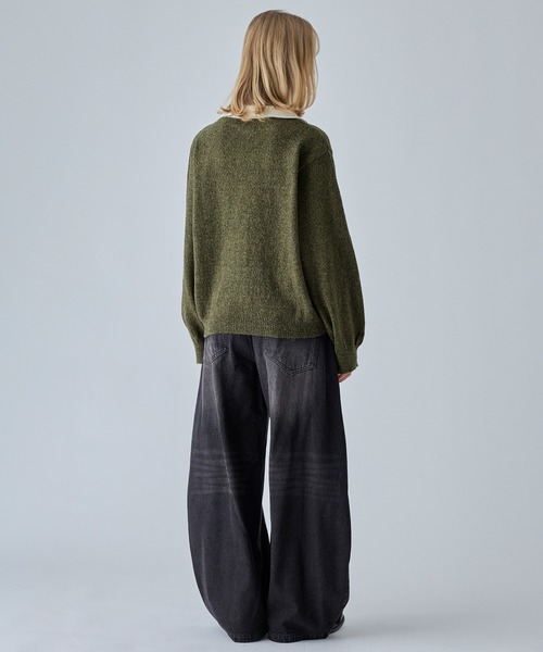 VELNUS(ベルナス)の「【VELNUS】Silver Button Contrast Melange Knit Polo Shirt / シルバーボタン配色メランジニットポロシャツ(ニット/セーター・メンズ・ブルー/カーキ/チャコールグレー・M/S/L)」の19枚目の写真