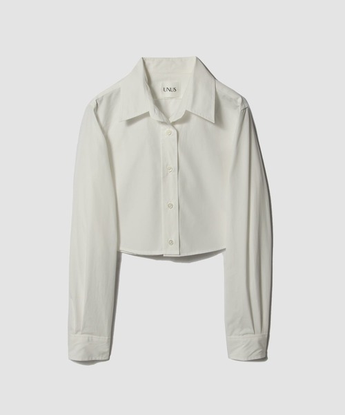 UNUS(ユナス)の「UNUS / Cropped Typewriter Shirt(シャツ/ブラウス・レディース・ホワイト/ブルーグラス・38/36)」の1枚目の写真