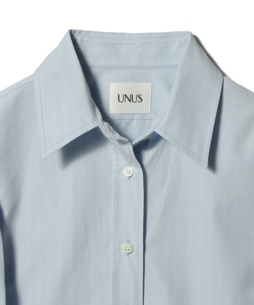 UNUS(ユナス)の「UNUS / Cropped Typewriter Shirt(シャツ/ブラウス・レディース・ホワイト/ブルーグラス・38/36)」の6枚目の写真