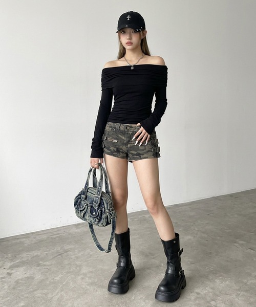 non-hedge(ノンヘッジ)の「サイドベルトショートパンツ(その他パンツ・レディース・カーキ/ベージュ/ブラック・S/M)」の14枚目の写真