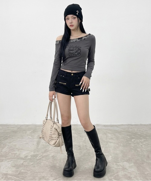 non-hedge(ノンヘッジ)の「サイドベルトショートパンツ(その他パンツ・レディース・カーキ/ベージュ/ブラック・S/M)」の8枚目の写真