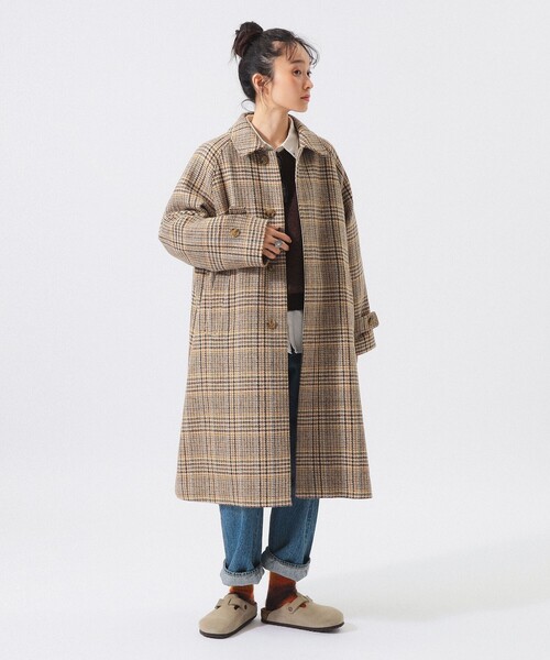 BEAMS BOY(ビームスボーイ)の「ハリスツイード バルマカーン コート(その他アウター・レディース・ベージュ/ブルー・2/1)」の14枚目の写真