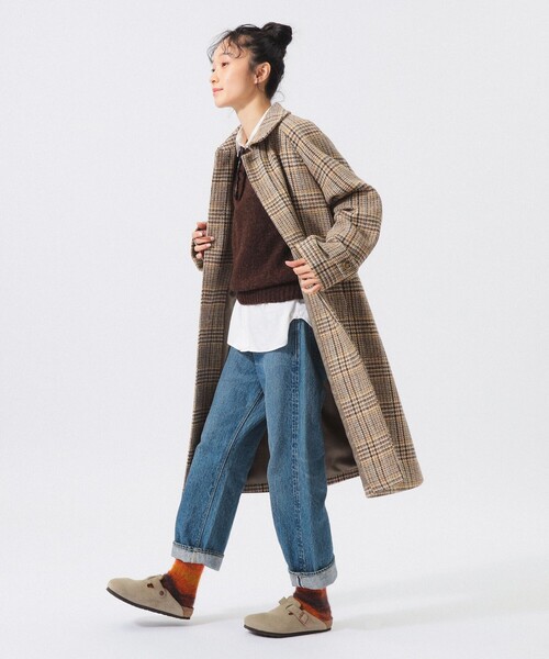 BEAMS BOY(ビームスボーイ)の「ハリスツイード バルマカーン コート(その他アウター・レディース・ベージュ/ブルー・2/1)」の15枚目の写真