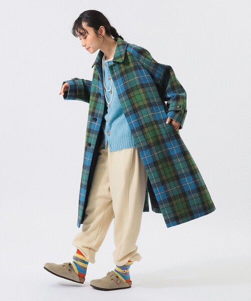 BEAMS BOY(ビームスボーイ)の「ハリスツイード バルマカーン コート(その他アウター・レディース・ベージュ/ブルー・2/1)」の10枚目の写真