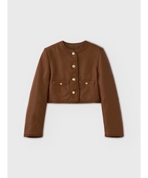 EM GOLD BUTTON LEATHER JACKET