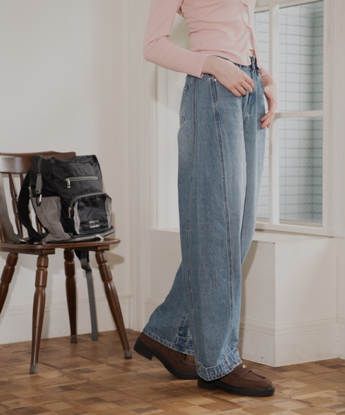 JUMELLE(ジュメロ)の「ワイドシルエットデニム(デニムパンツ・レディース・ブルー・MEDIUM/SMALL)」の14枚目の写真