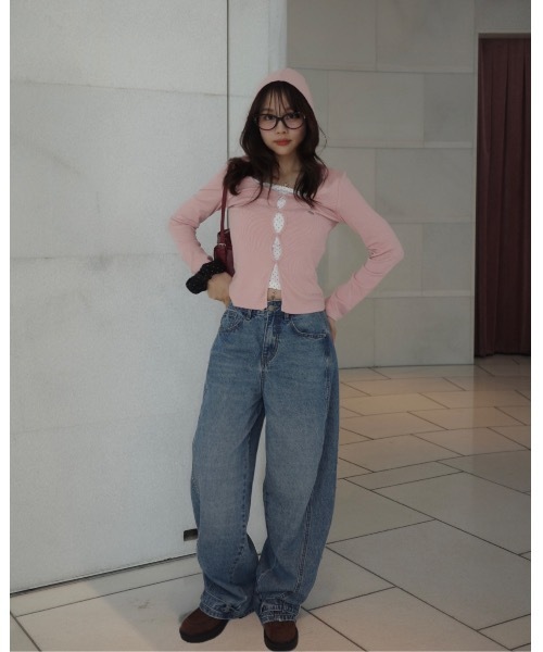 JUMELLE(ジュメロ)の「ワイドシルエットデニム(デニムパンツ・レディース・ブルー・MEDIUM/SMALL)」の11枚目の写真