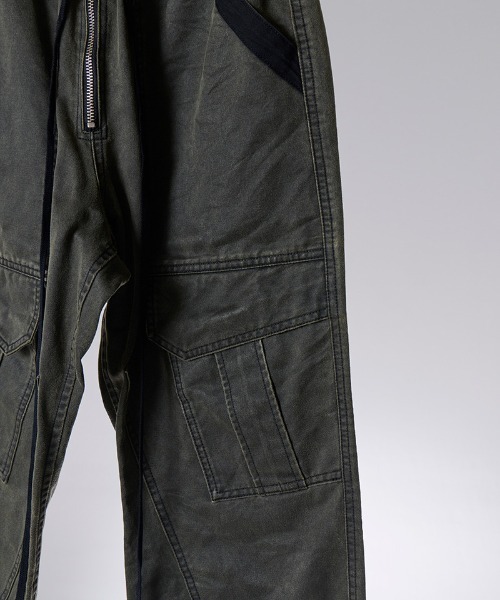 NAPE_（ネイプ）の「mp15511-D-KNEE - CARGO-PT ダブルニーカーゴパンツ(NPS-308)（カーゴパンツ・メンズ・ブルー系その他/イエロー×ブラック・1/3/2/4）」の14枚目の写真