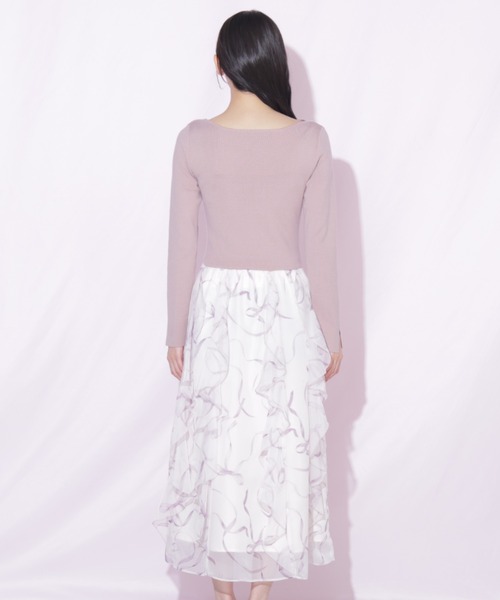 JILL by JILL STUART(ジルバイジルスチュアート)の「リボンプリントニットドッキングワンピース(ワンピース・レディース・グレー/グレー系その他/ピンク・FREE)」の13枚目の写真