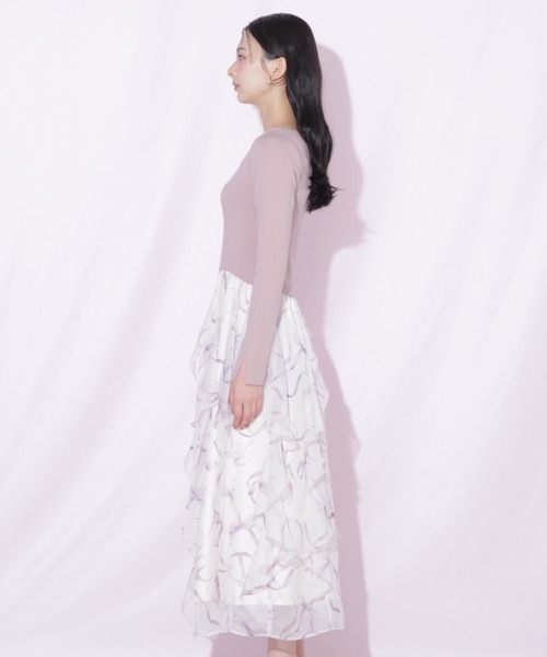 JILL by JILL STUART(ジルバイジルスチュアート)の「リボンプリントニットドッキングワンピース(ワンピース・レディース・グレー/グレー系その他/ピンク・FREE)」の12枚目の写真