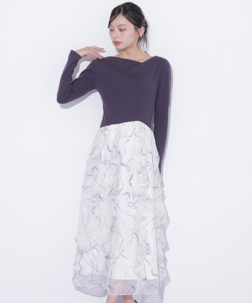 JILL by JILL STUART(ジルバイジルスチュアート)の「リボンプリントニットドッキングワンピース(ワンピース・レディース・グレー/グレー系その他/ピンク・FREE)」の15枚目の写真