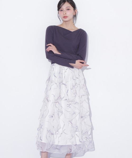 JILL by JILL STUART(ジルバイジルスチュアート)の「リボンプリントニットドッキングワンピース(ワンピース・レディース・グレー/グレー系その他/ピンク・FREE)」の17枚目の写真