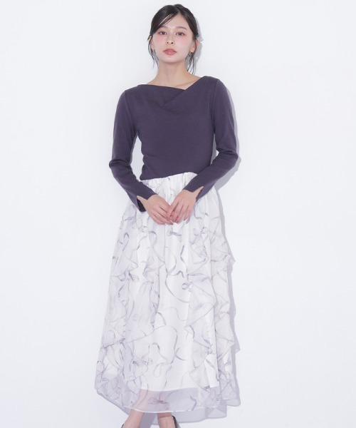 JILL by JILL STUART(ジルバイジルスチュアート)の「リボンプリントニットドッキングワンピース(ワンピース・レディース・グレー/グレー系その他/ピンク・FREE)」の14枚目の写真
