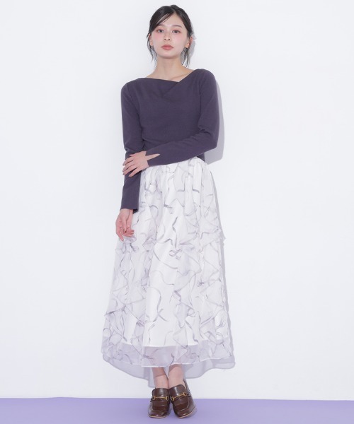 JILL by JILL STUART(ジルバイジルスチュアート)の「リボンプリントニットドッキングワンピース(ワンピース・レディース・グレー/グレー系その他/ピンク・FREE)」の20枚目の写真