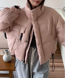 スタンドカラーボリューム中綿ジャケット