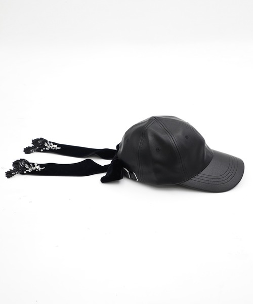 tanakadaisuke(タナカダイスケ)の「【tanakadaisuke/タナカダイスケ】《STUDIOUS別注》leather ribbon cap/レザーリボンキャップ(キャップ・レディース・ブラック・FREE)」の11枚目の写真