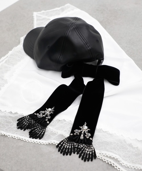 tanakadaisuke(タナカダイスケ)の「【tanakadaisuke/タナカダイスケ】《STUDIOUS別注》leather ribbon cap/レザーリボンキャップ(キャップ・レディース・ブラック・FREE)」の14枚目の写真