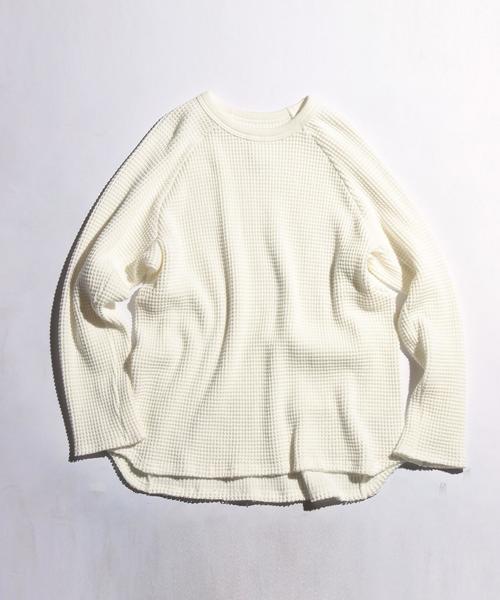 VOTE MAKE NEW CLOTHES（ボートメイクニュークローズ）の「＜VOTE MAKE NEW CLOTHES＞ HEAVY THERMALCREW/カットソー◆（Tシャツ/カットソー・メンズ・ホワイト/ダークグレー・MEDIUM/SMALL）」の2枚目の写真