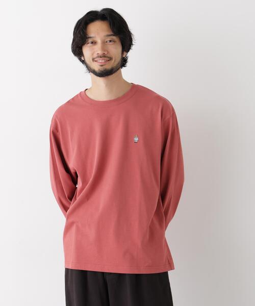 NANO universe(ナノユニバース)の「ナノベアビッグTシャツ 長袖(Tシャツ/カットソー・メンズ・ピンク/ホワイト/ネイビー・S/M/L)」の3枚目の写真