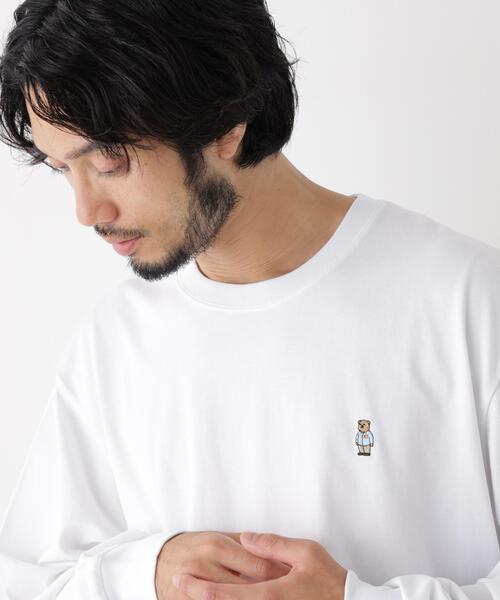 NANO universe(ナノユニバース)の「ナノベアビッグTシャツ 長袖(Tシャツ/カットソー・メンズ・ピンク/ホワイト/ネイビー・S/M/L)」の4枚目の写真