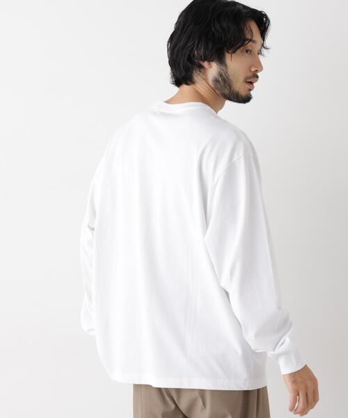 NANO universe(ナノユニバース)の「ナノベアビッグTシャツ 長袖(Tシャツ/カットソー・メンズ・ピンク/ホワイト/ネイビー・S/M/L)」の7枚目の写真