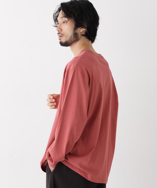 NANO universe(ナノユニバース)の「ナノベアビッグTシャツ 長袖(Tシャツ/カットソー・メンズ・ピンク/ホワイト/ネイビー・S/M/L)」の14枚目の写真