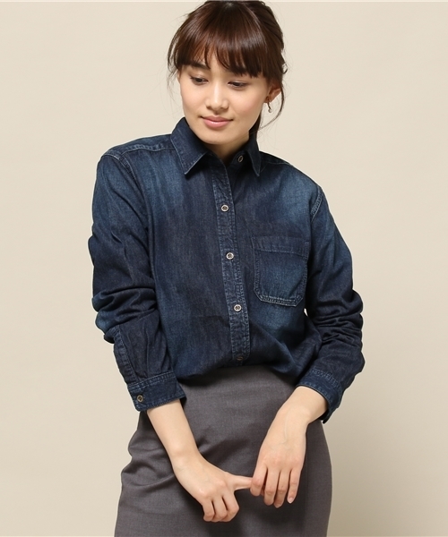 Spick & Span(スピックアンドスパン)の「ナチュラルスラブデニム シャツ◆(シャツ/ブラウス・レディース・ブルー/サックスブルー・FREE)」の11枚目の写真