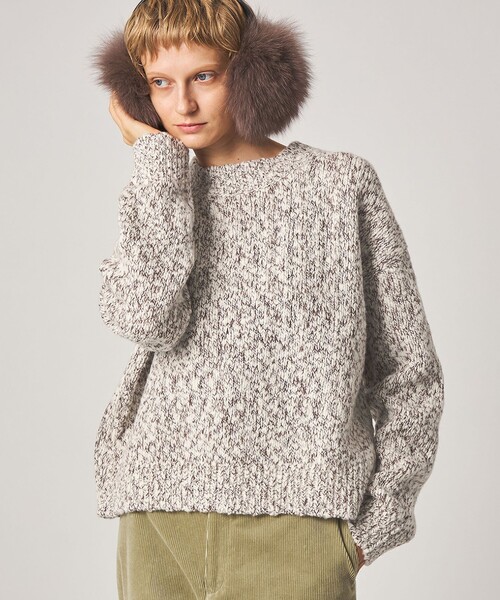 Steven Alan(スティーブンアラン)の「<Steven Alan>ウール ナイロン ミックスヤーン プルオーバー(ニット/セーター・レディース・ライトブルー/レッド/オフホワイト・FREE)」の1枚目の写真