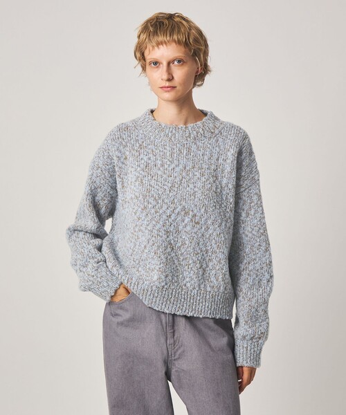Steven Alan(スティーブンアラン)の「<Steven Alan>ウール ナイロン ミックスヤーン プルオーバー(ニット/セーター・レディース・ライトブルー/レッド/オフホワイト・FREE)」の2枚目の写真