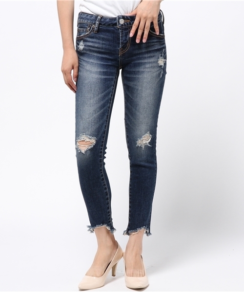 MOUSSY（マウジー）の「fringe cropped Skinny3（デニムパンツ・レディース・ライトブルー/ブルー・25inch/24inch/23inch/27inch/26inch）」の14枚目の写真